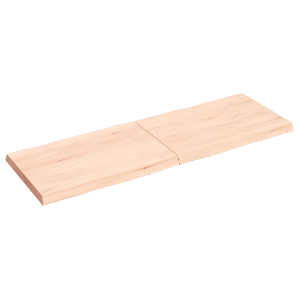 Bordplate 120x40x(2-4) cm ubehandlet heltre eik naturlig kant