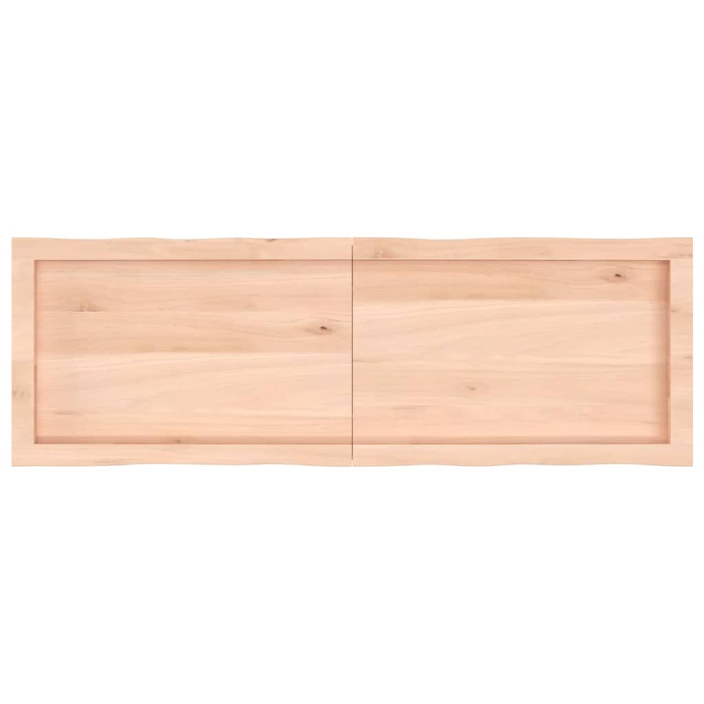 Bordplate 120x40x(2-4) cm ubehandlet heltre eik naturlig kant