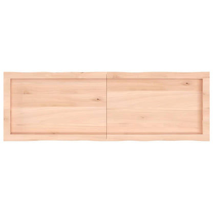 Bordplate 120x40x(2-4) cm ubehandlet heltre eik naturlig kant