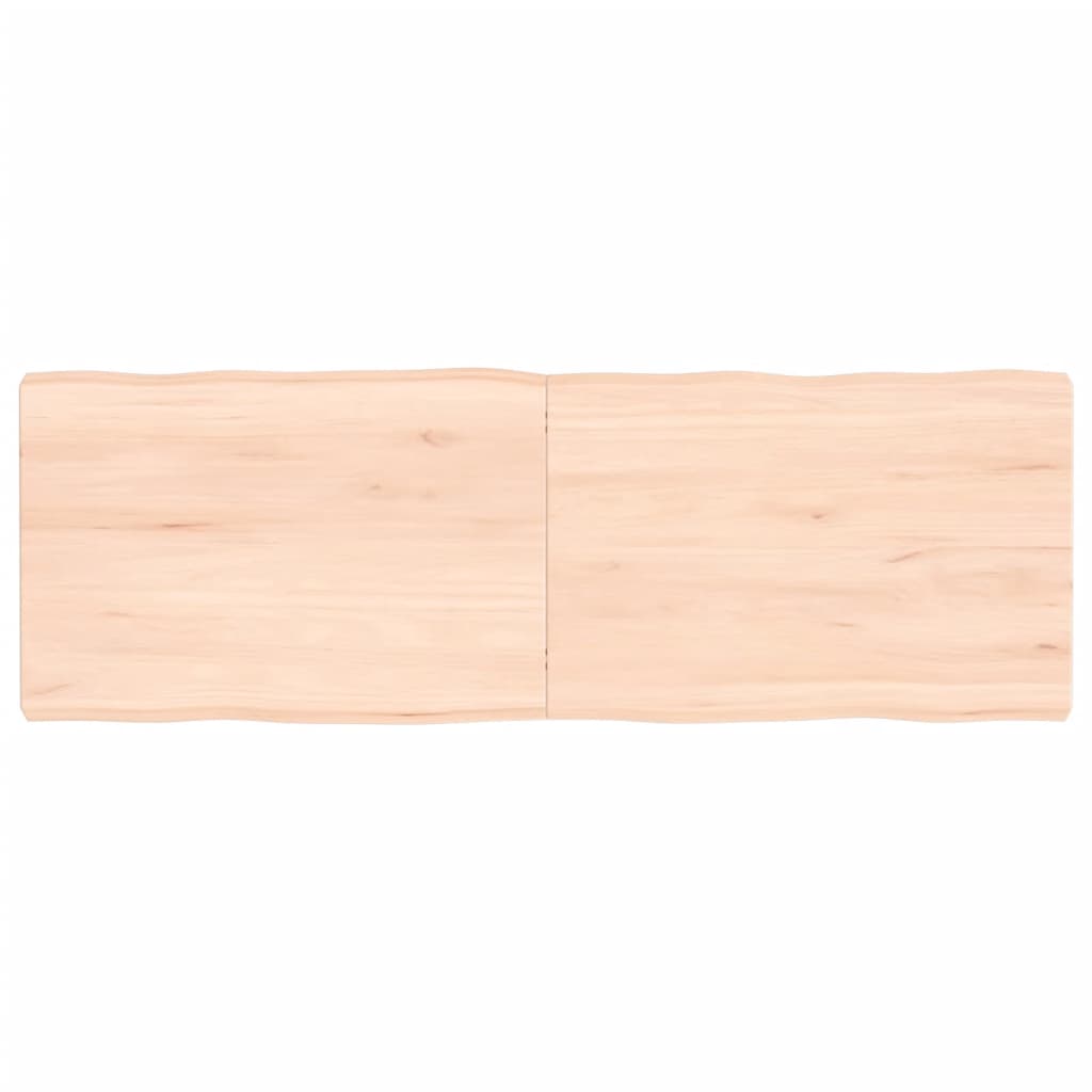 Bordplate 120x40x(2-6) cm ubehandlet heltre eik naturlig kant