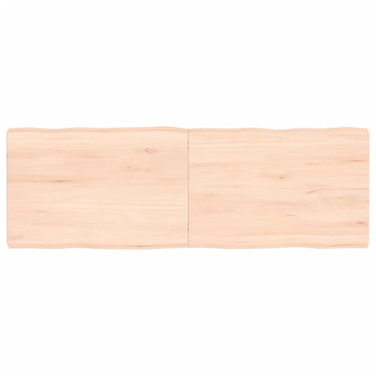 Bordplate 120x40x(2-6) cm ubehandlet heltre eik naturlig kant