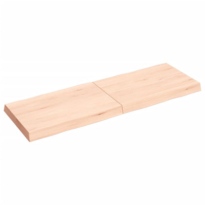 Bordplate 120x40x(2-6) cm ubehandlet heltre eik naturlig kant