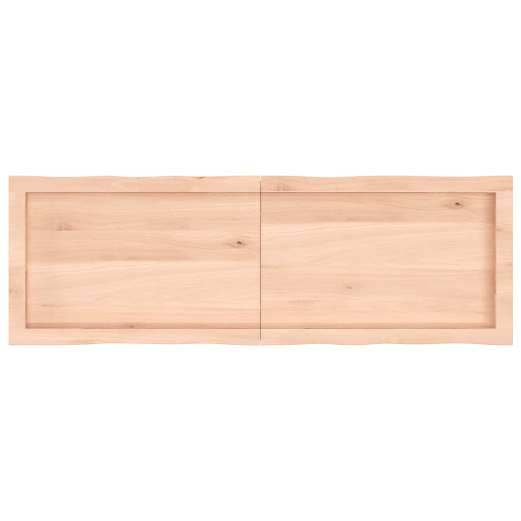 Bordplate 120x40x(2-6) cm ubehandlet heltre eik naturlig kant