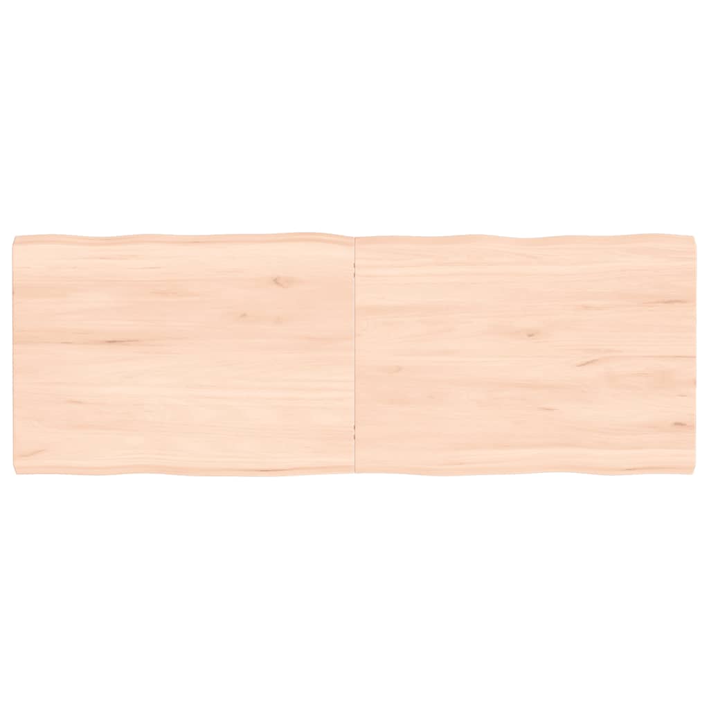 Bordplate 140x50x(2-4) cm ubehandlet heltre eik naturlig kant