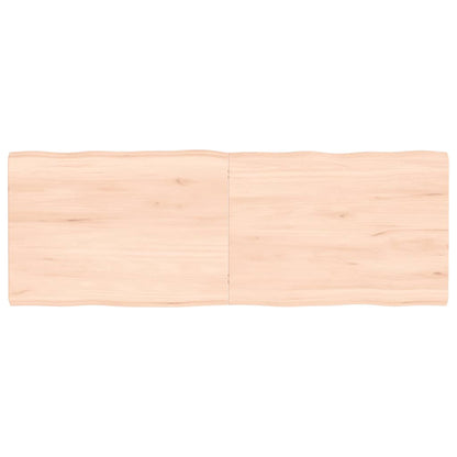 Bordplate 140x50x(2-4) cm ubehandlet heltre eik naturlig kant