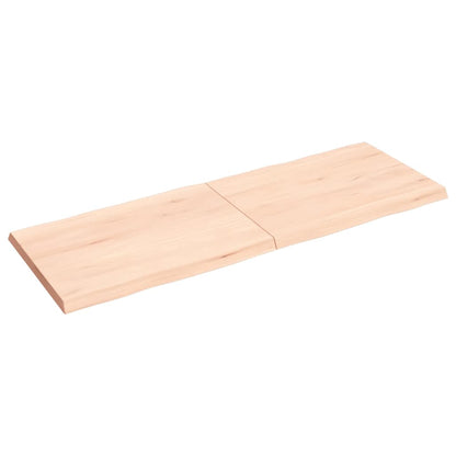 Bordplate 140x50x(2-4) cm ubehandlet heltre eik naturlig kant