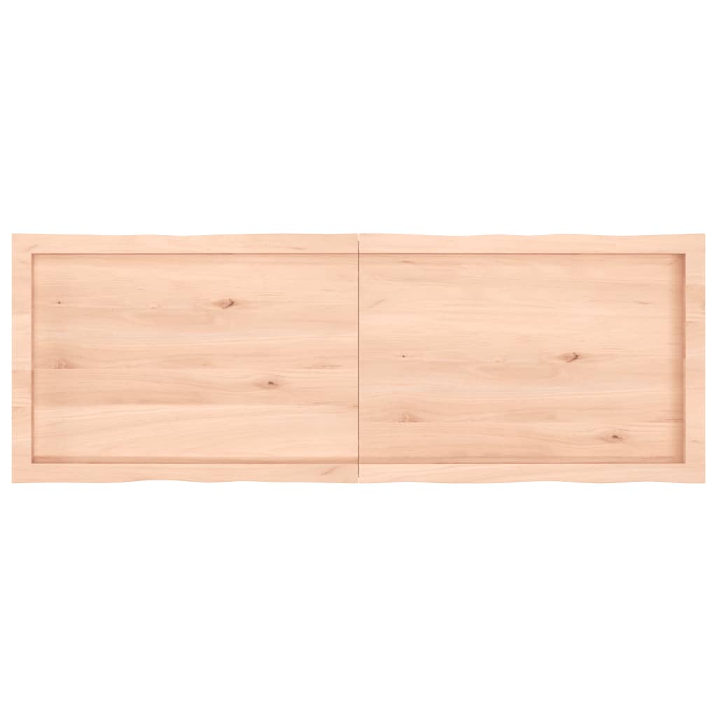 Bordplate 140x50x(2-4) cm ubehandlet heltre eik naturlig kant