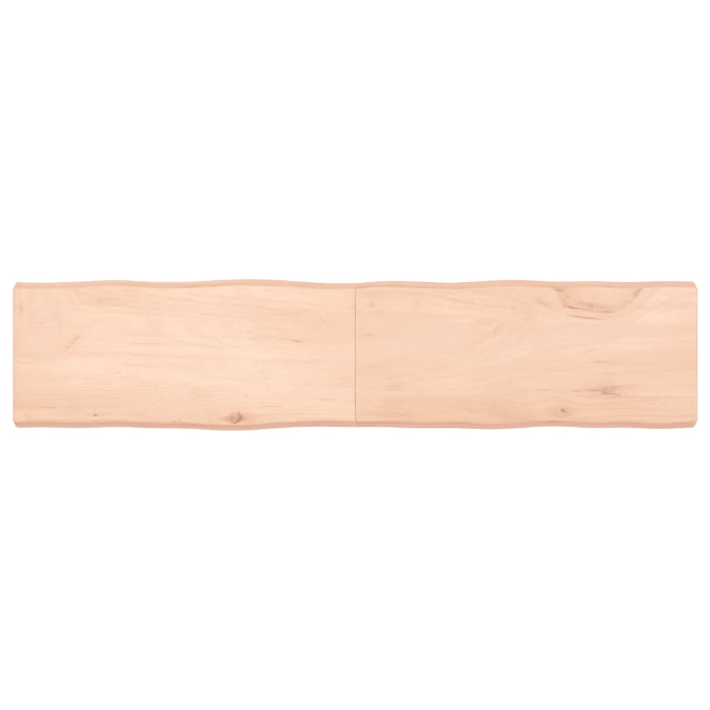 Bordplate 180x40x(2-6) cm ubehandlet heltre eik naturlig kant