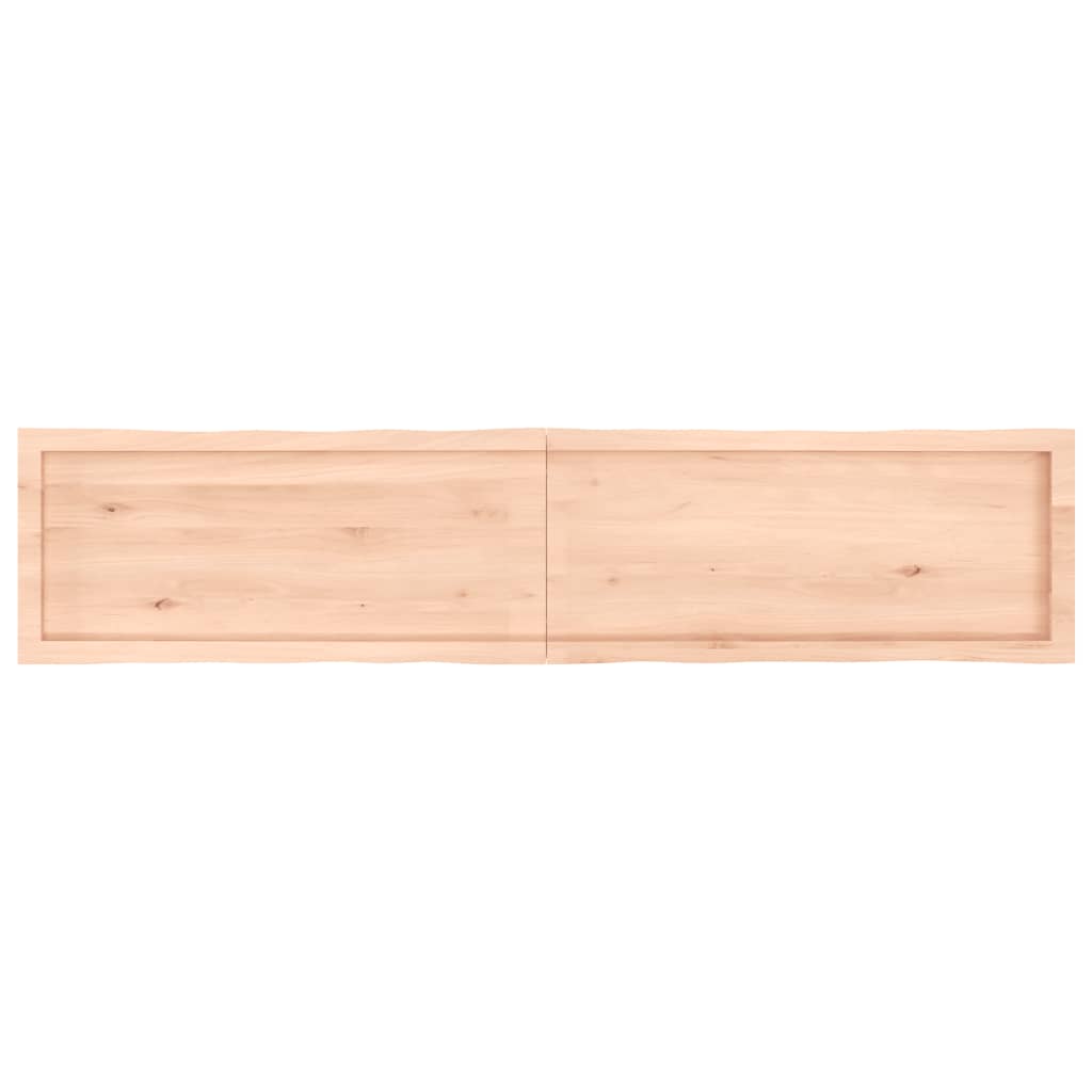 Bordplate 180x40x(2-6) cm ubehandlet heltre eik naturlig kant