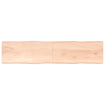 Bordplate 220x50x(2-4) cm ubehandlet heltre eik naturlig kant