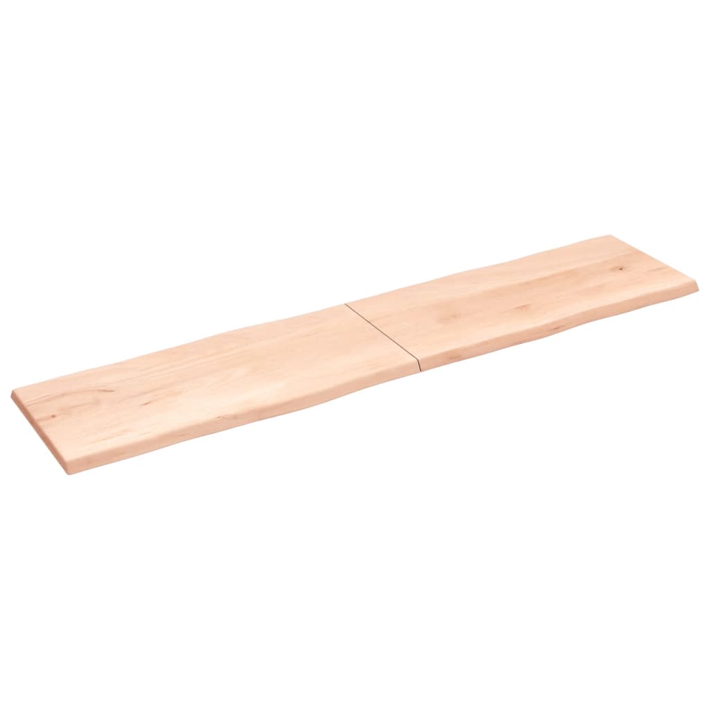 Bordplate 220x50x(2-4) cm ubehandlet heltre eik naturlig kant