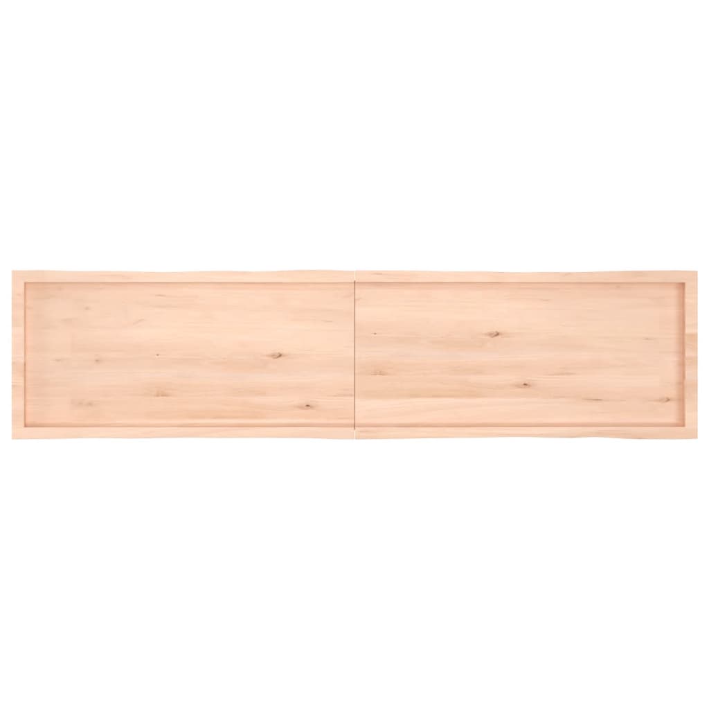 Bordplate 220x50x(2-4) cm ubehandlet heltre eik naturlig kant