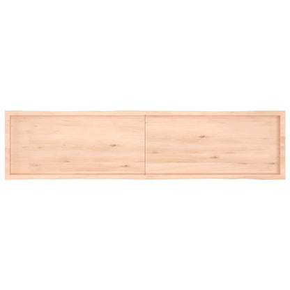 Bordplate 220x50x(2-4) cm ubehandlet heltre eik naturlig kant