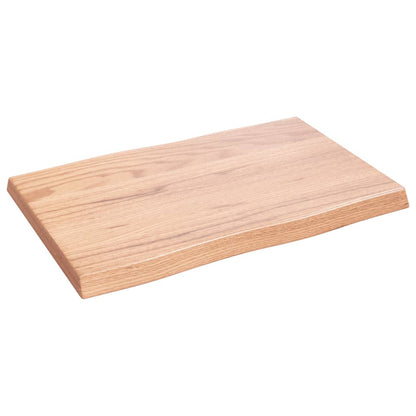 Bordplate lysebrun 60x40x(2-4)cm behandlet heltre naturlig kant