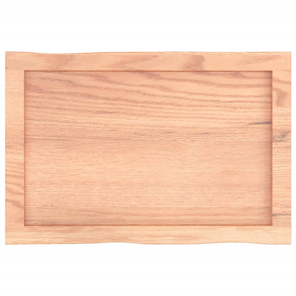 Bordplate lysebrun 60x40x(2-4)cm behandlet heltre naturlig kant