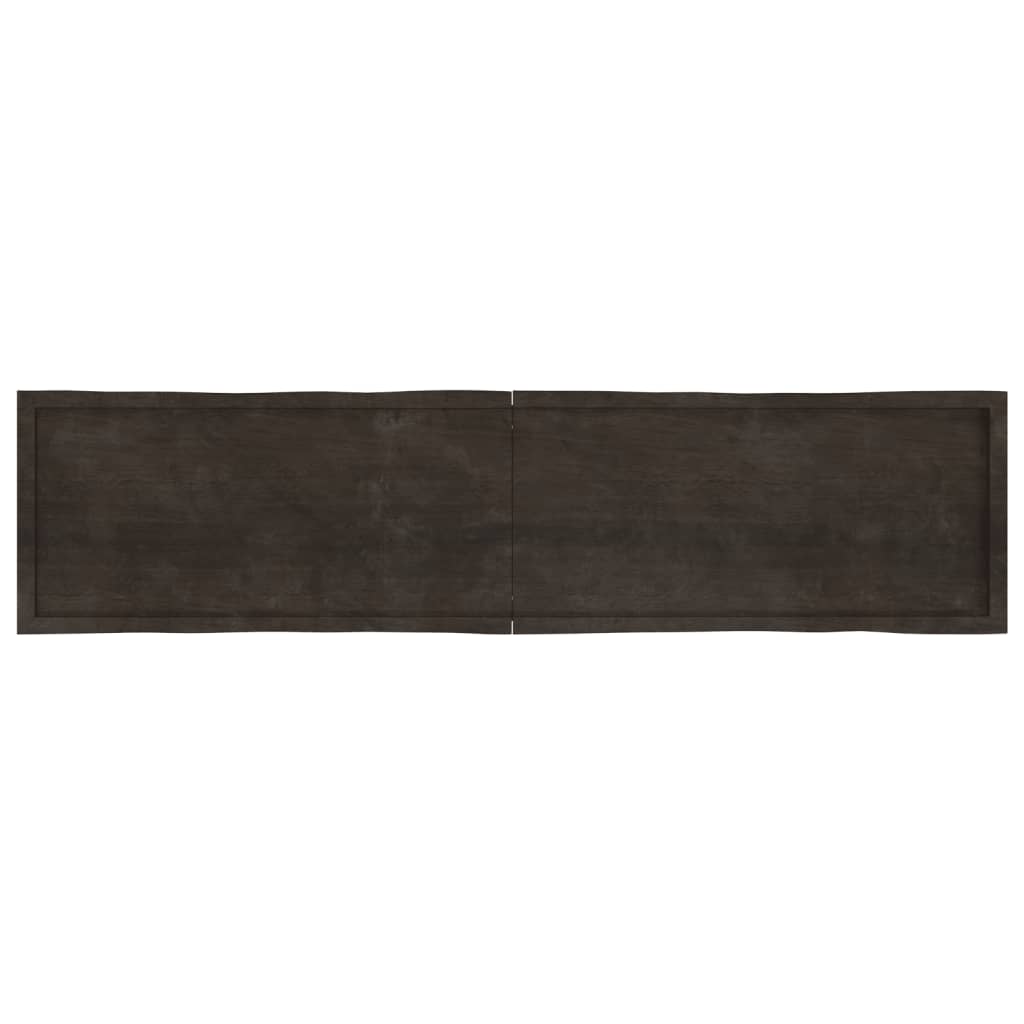 Bordplate mørkebrun 220x50x(2-4)cm behandlet heltre naturlig