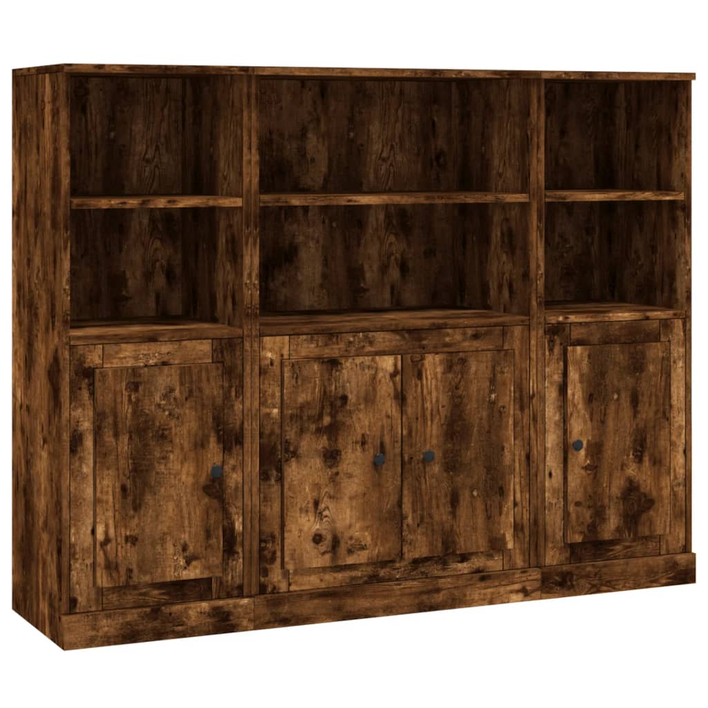 Skap Røkt Eik 3 stk