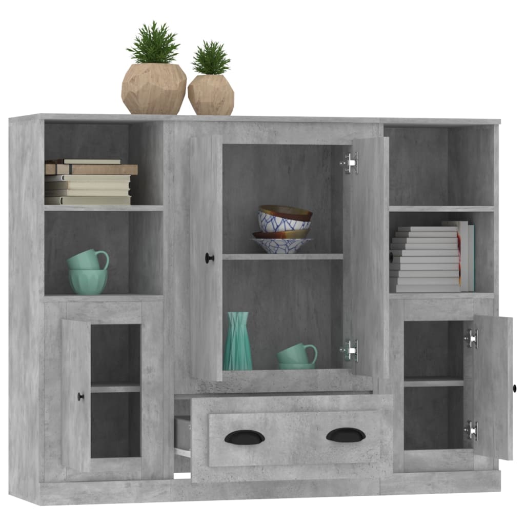 Skap Betonggrå 3 stk