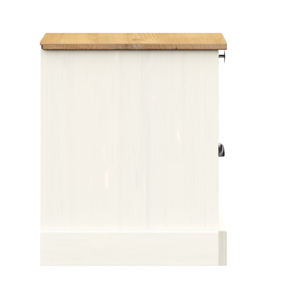 Nattbord Sengbord hvit VIGO 42x35x42 cm heltre furu