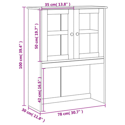 Skap Topp til kommode VIGO hvit 78x30x100 cm heltre furu