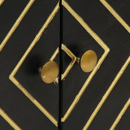 Skjenk Svart og gull 110x30x75 cm heltre mango