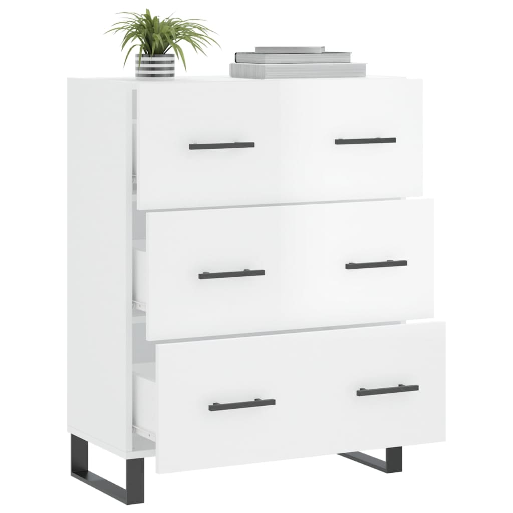 Skjenk Høyglans Hvit 69,5x34x90 cm