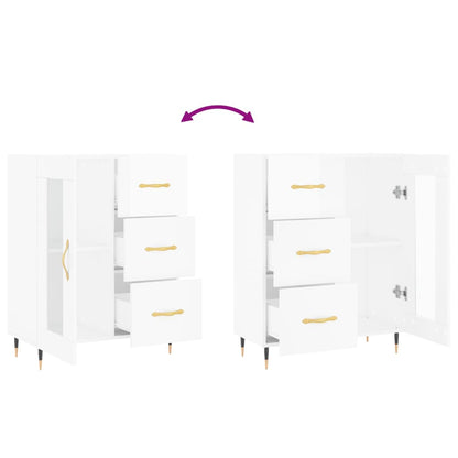 Skjenk Høyglans Hvit 69,5x34x90 cm