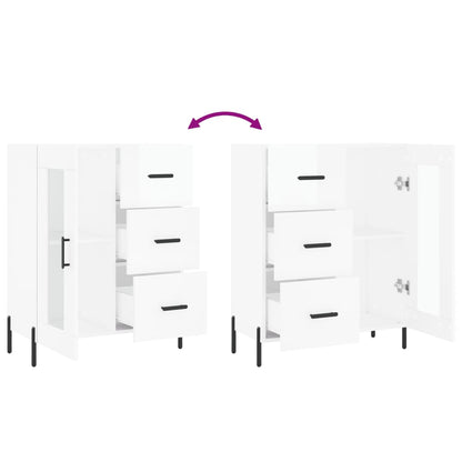 Skjenk Høyglans Hvit 69,5x34x90 cm