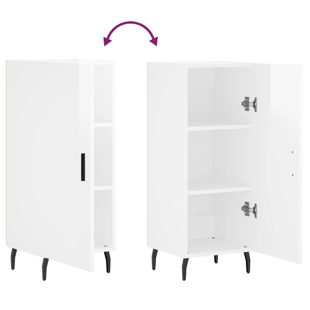 Skjenk Høyglans Hvit 34,5x34x90 cm