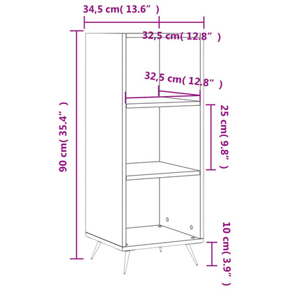 Vegghylle hvit 34,5x32,5x90 cm konstruert tre