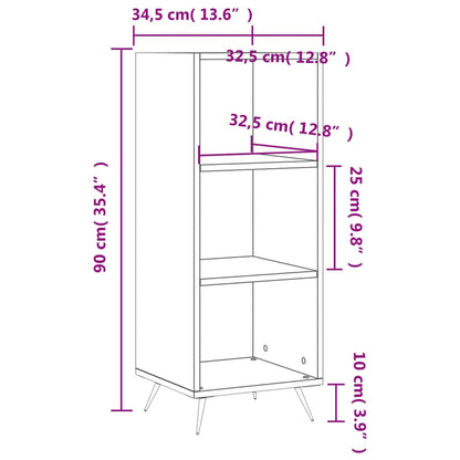 Vegghylle røkt eik 34,5x32,5x90 cm konstruert tre