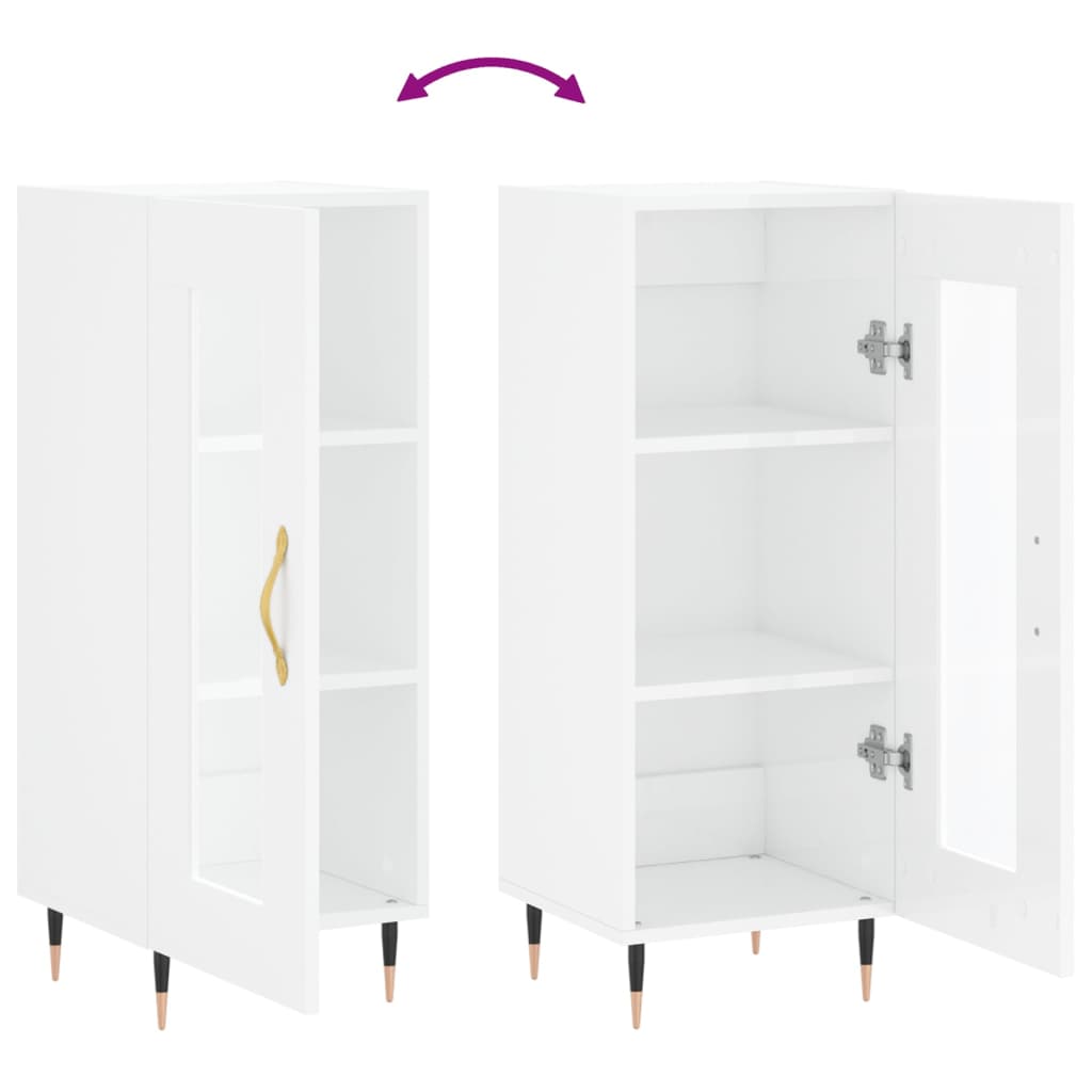 Skjenk Høyglans Hvit 34,5x34x90 cm