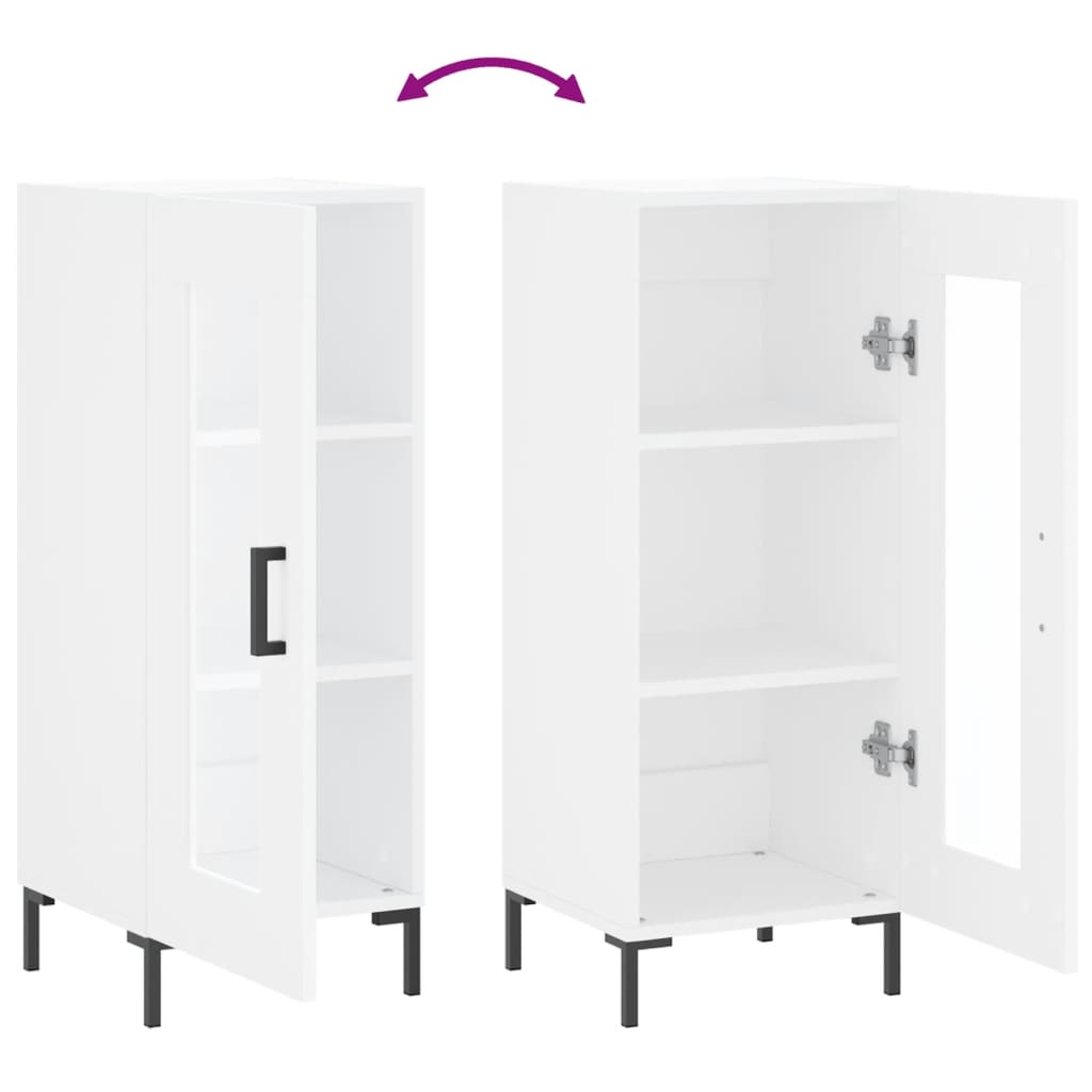 Skjenk hvit 34,5x34x90 cm konstruert tre