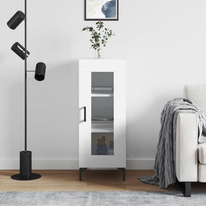 Skjenk hvit 34,5x34x90 cm konstruert tre