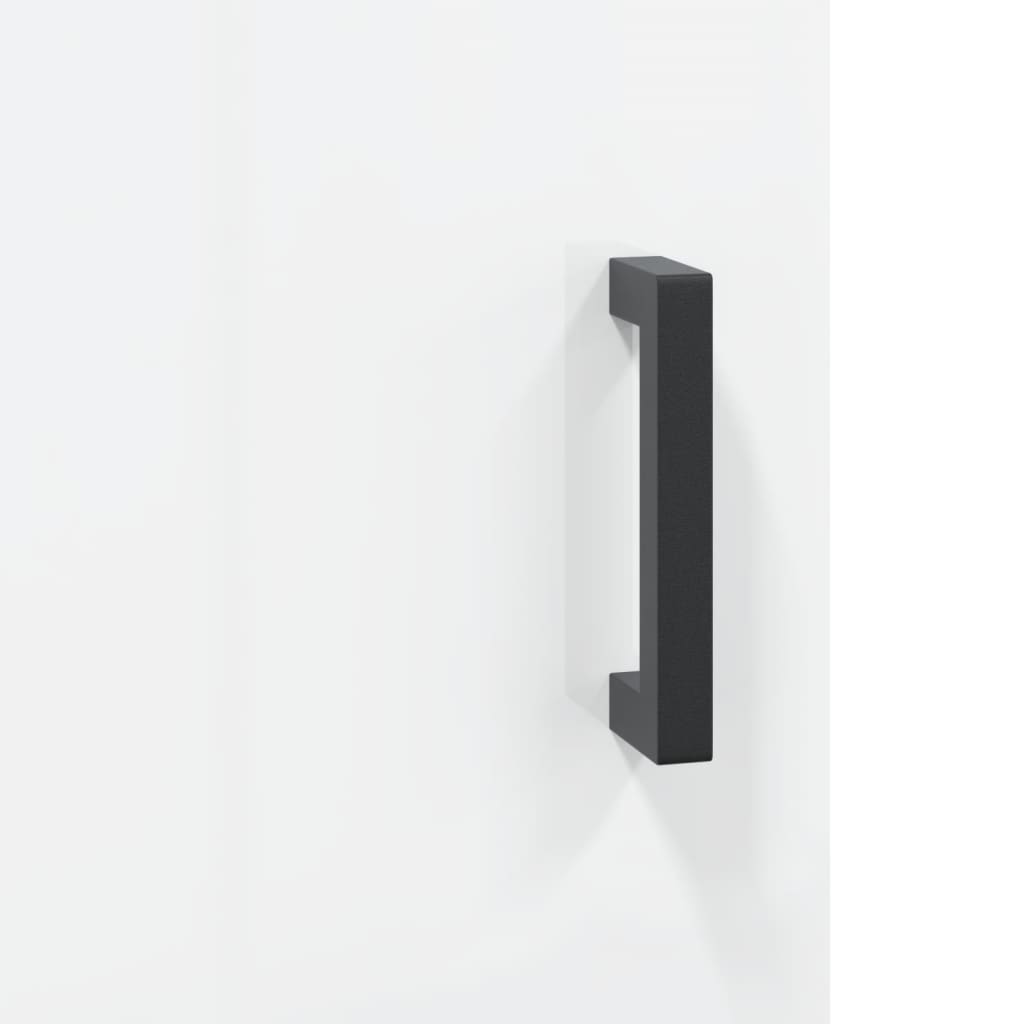 Skjenk høyglans hvit 34,5x34x90 cm konstruert tre