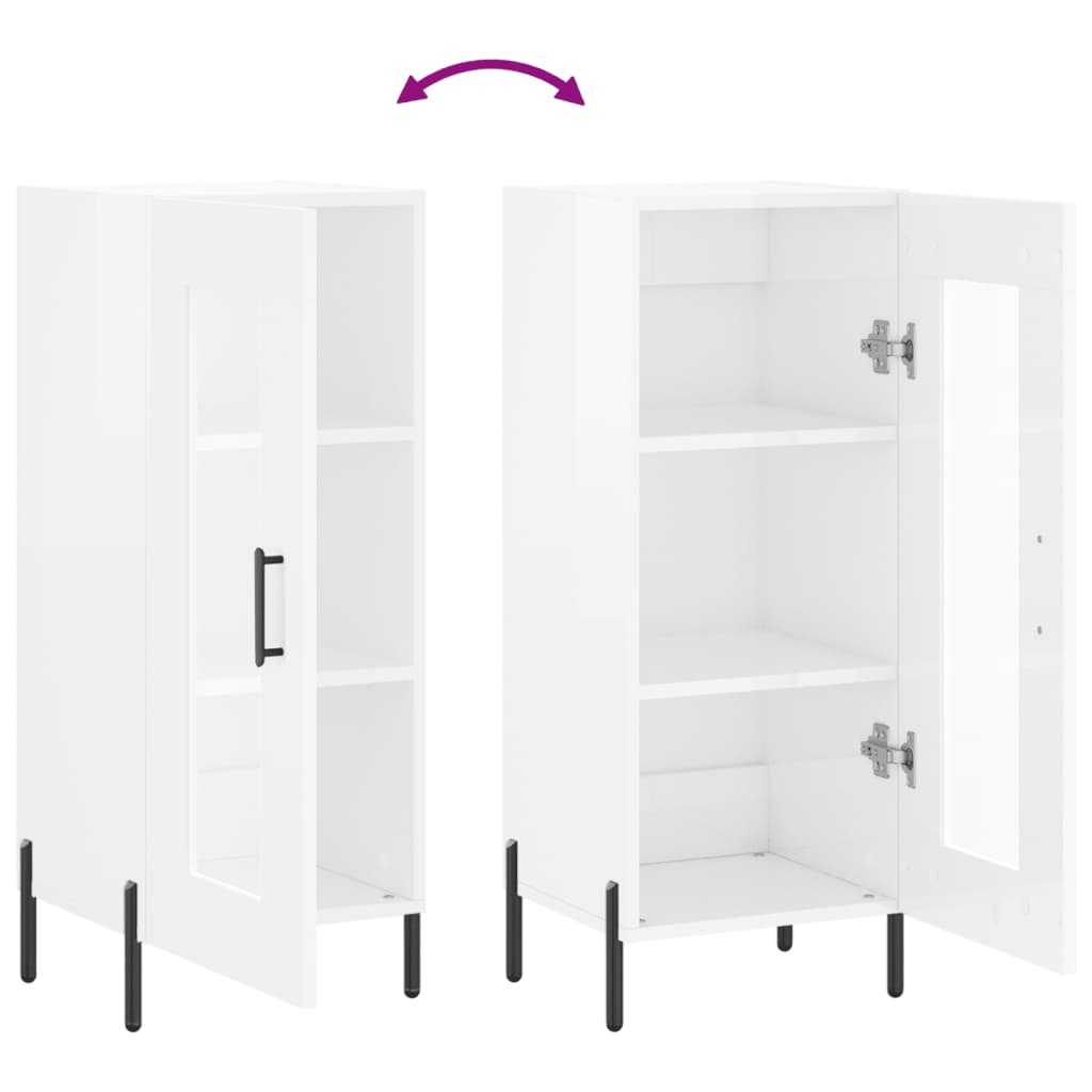 Skjenk Høyglans Hvit 34,5x34x90 cm