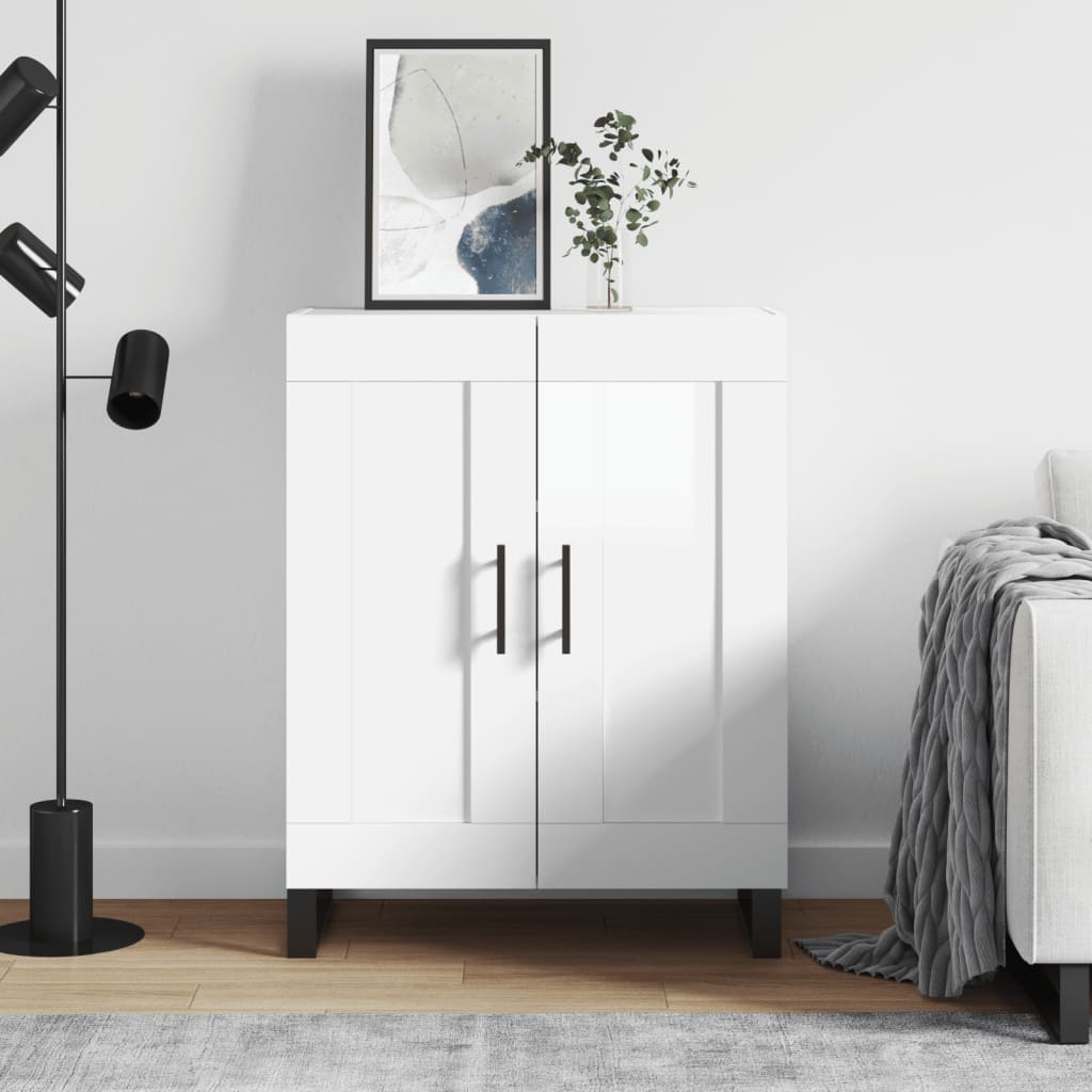 Skjenk Høyglans Hvit 69,5x34x90 cm