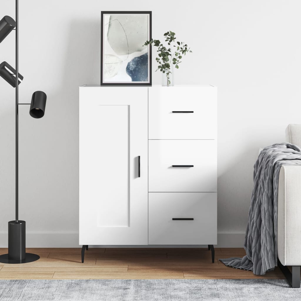 Skjenk Høyglans Hvit 69,5x34x90 cm