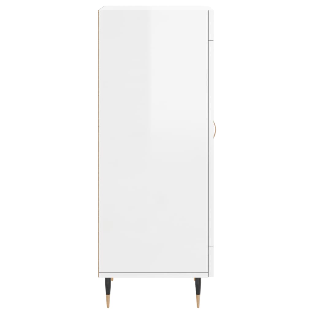 Skjenk høyglans hvit 34,5x34x90 cm konstruert tre