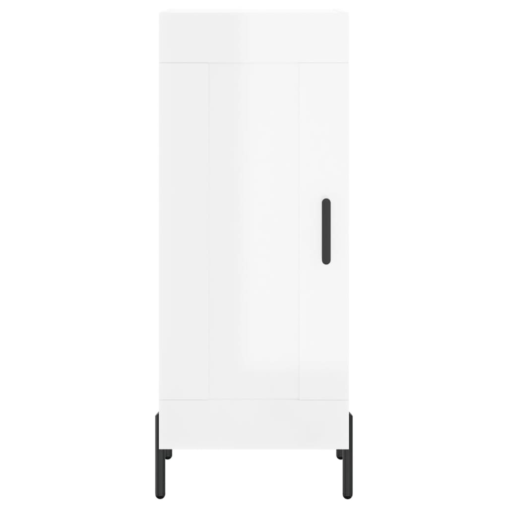 Skjenk høyglans hvit 34,5x34x90 cm konstruert tre