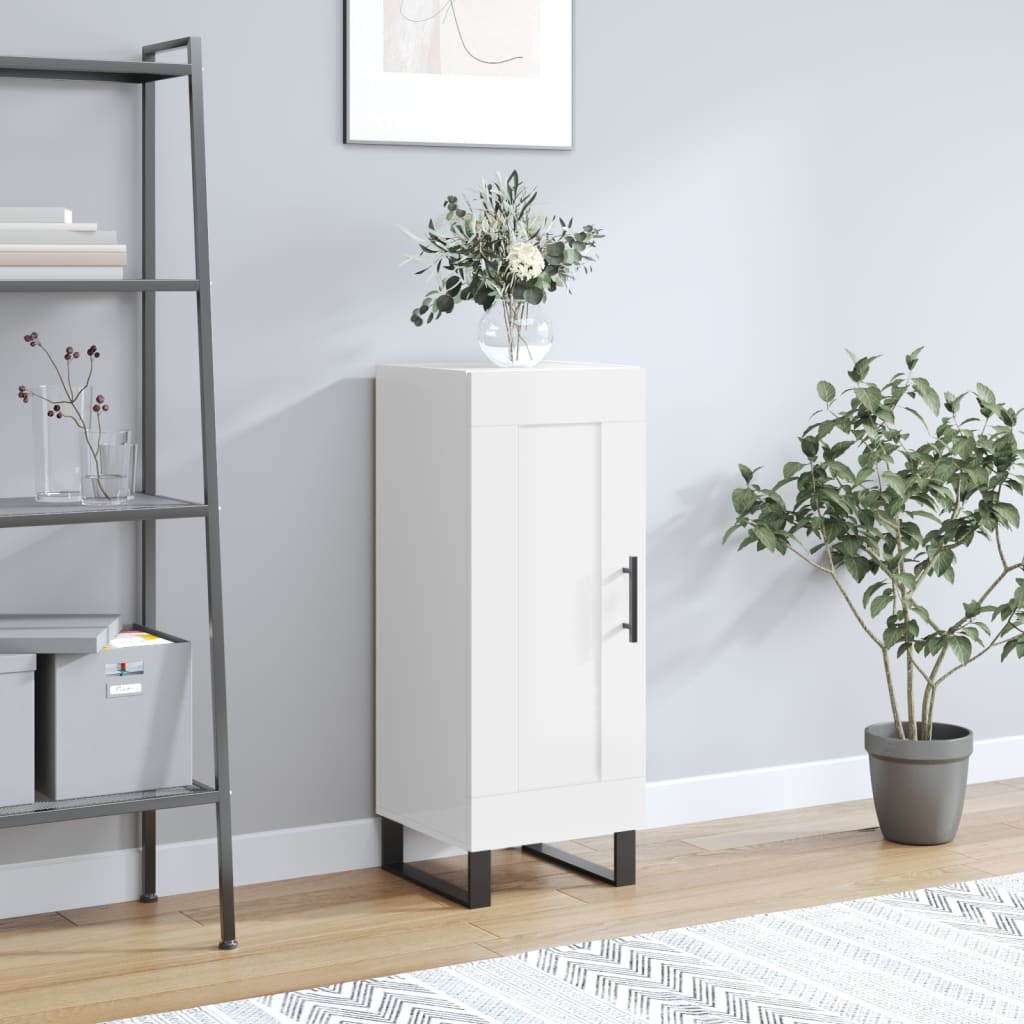 Skjenk Høyglans Hvit 34,5x34x90 cm