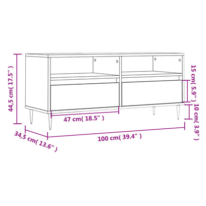 TV-benk betonggrå 100x34,5x44,5 cm konstruert tre