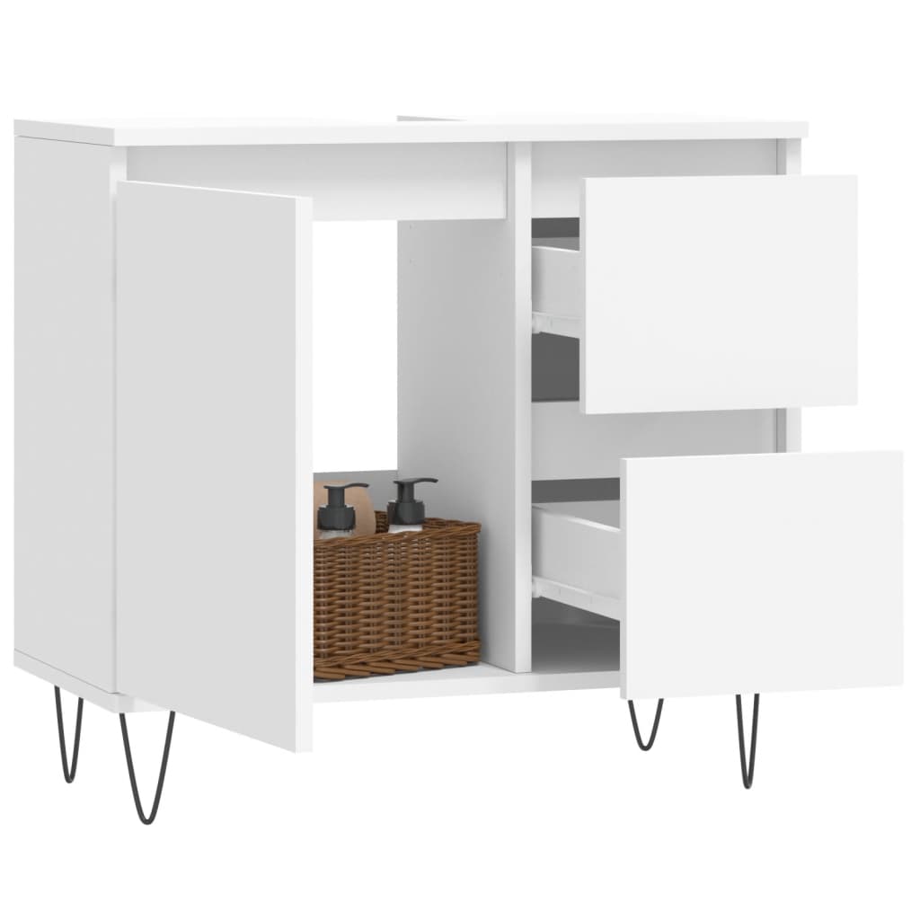 Baderomsskap hvit 65x33x60 cm konstruert tre