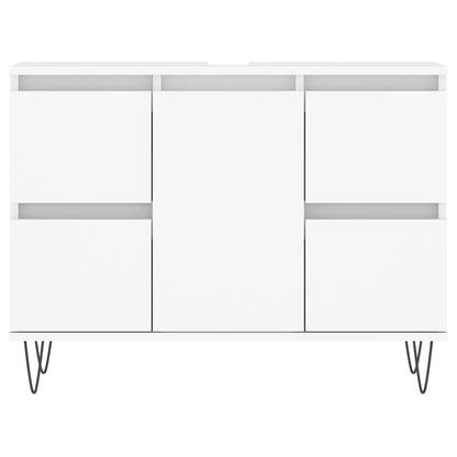 Baderomsskap hvit 80x33x60 cm konstruert tre