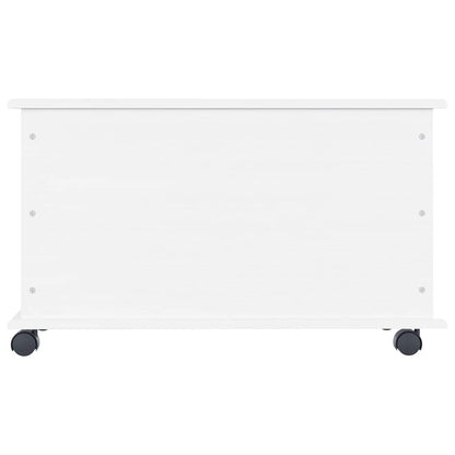 Oppbevaringskiste med hjul ALTA Hvit 73x39,5x43 cm heltre furu