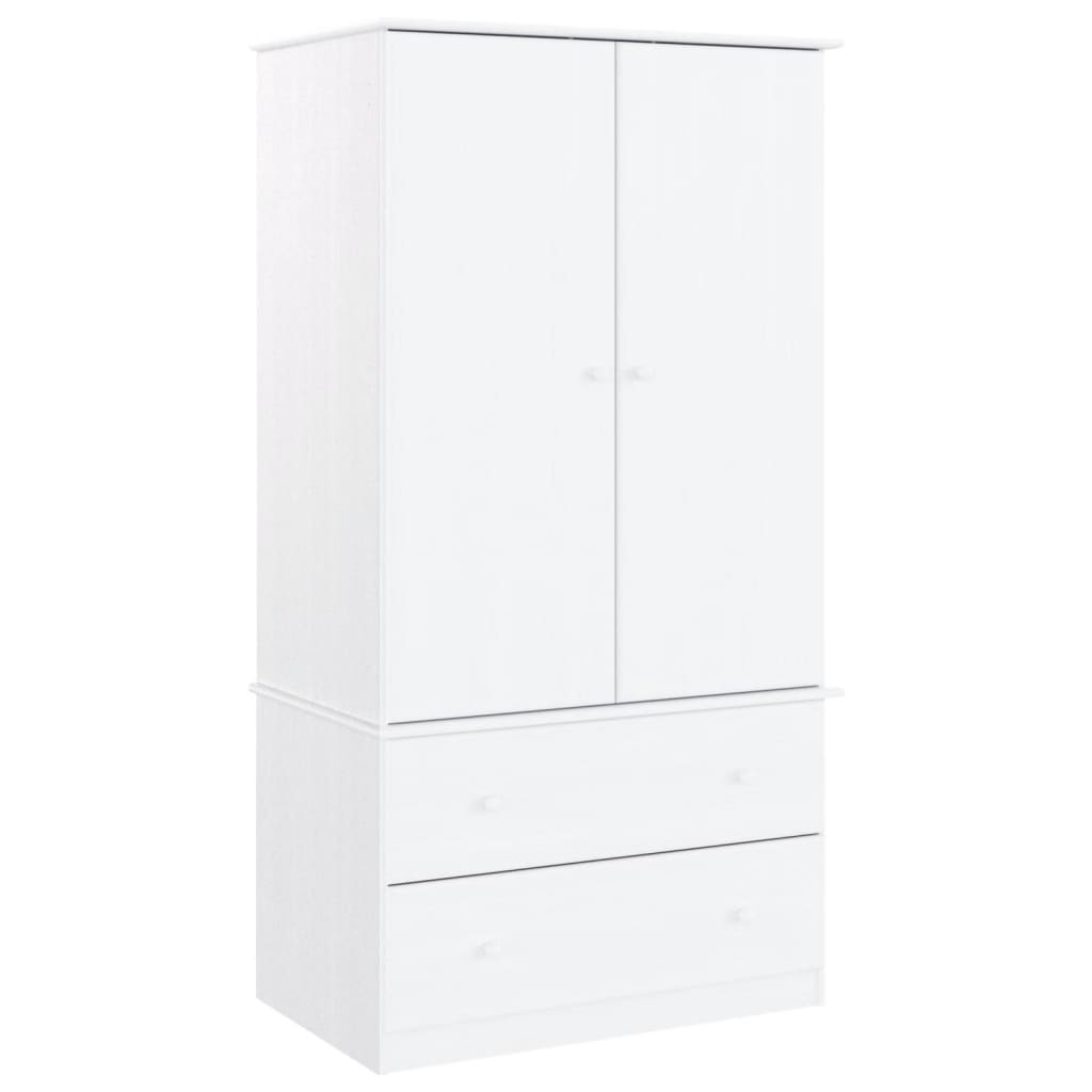 Skap Garderobe ALTA hvit 90x55x170 cm heltre furu