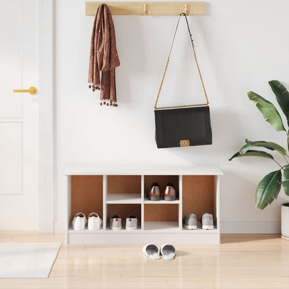 Skoskap Skohylle Skobenk Hvit Skobenk ALTA Hvit 100x35x45 cm heltre furu