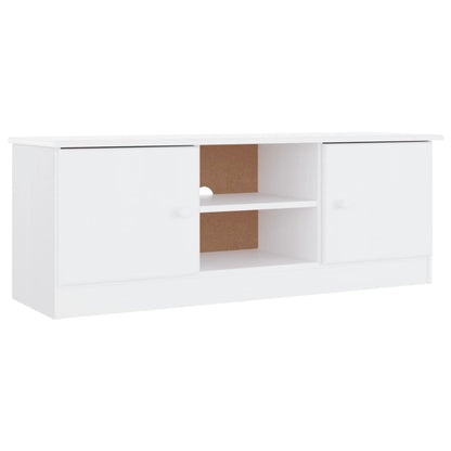 TV-benk ALTA hvit 112x35x41 cm heltre furu