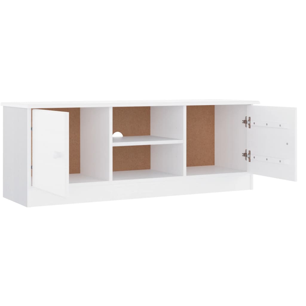 TV-benk ALTA hvit 112x35x41 cm heltre furu