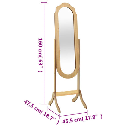 Veggspeil Frittstående 45,5x47,5x160 cm konstruert tre